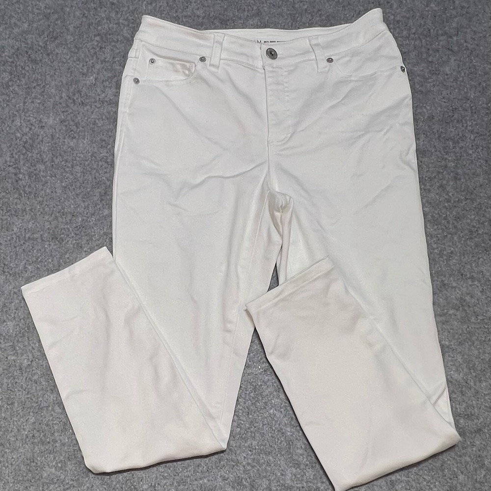 INC International Concepts White Mid Rise Skinny Jeans Size 4/27 Distressed Knee